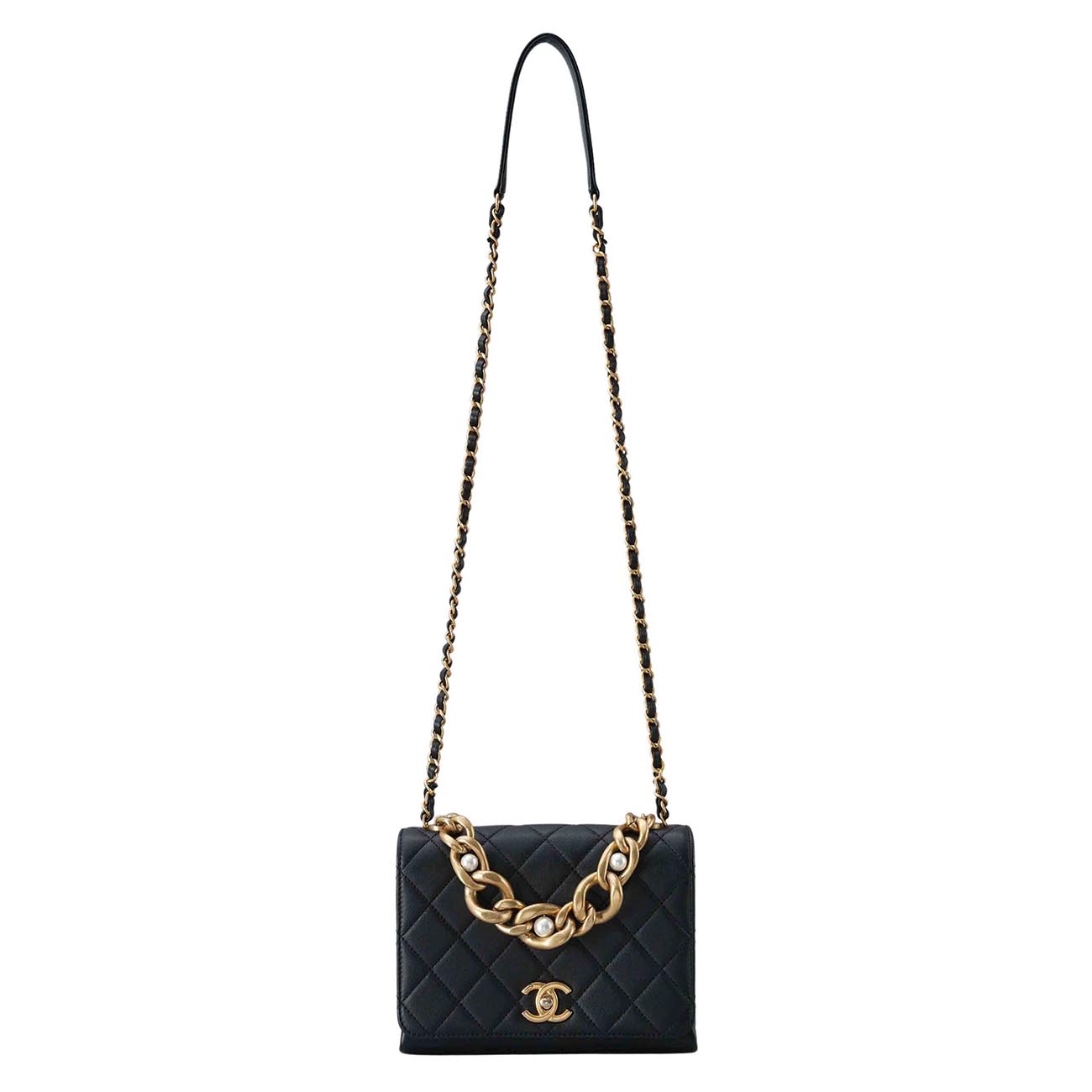 CHANEL(USED)샤넬 시즌 트리플 펄 체인 플랩백